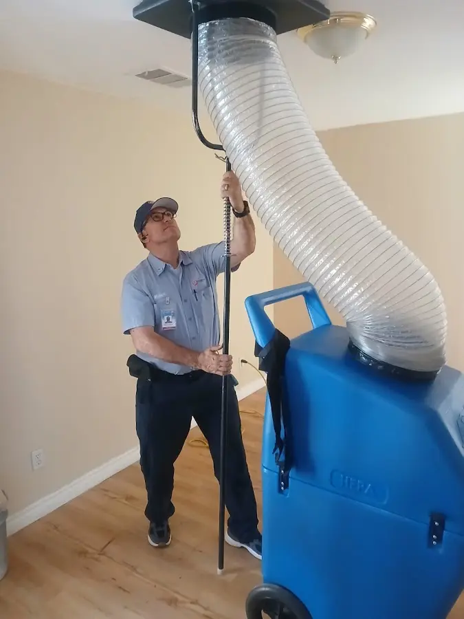 Mini Split Installation technician using HEPA equipment in Healdsburg